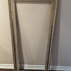 Vintage distressed gold/ cream large picture frame