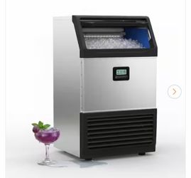 24.41 in. 550 lbs. Commercial Freestanding Ice Maker 34 in. Stainless Steel with LCD Panel Auto Clean, Full Size Cubes