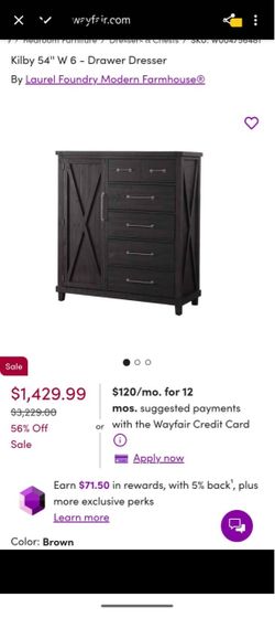 Kilby 54" 6-Drawer Dresser by Laurel Foundry