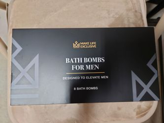MAKE LIFE EXCLUSIVE Bath Bombs for Men, 8 Block Shape Masculine Gift Set
Melt Stress Away, Bold Scents, Essential Oils, Natural Ingredients, Large 5oz