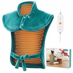 MaxKare Ultra Soft Heating Pad with 4 Heat Settings & Auto Shut-off, for Full Body Stress Relief, 24"x33", Gift - Green