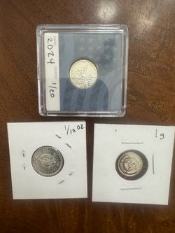 1/20th 2024 Libertad, 1/10 Aztec, 1 gram silver