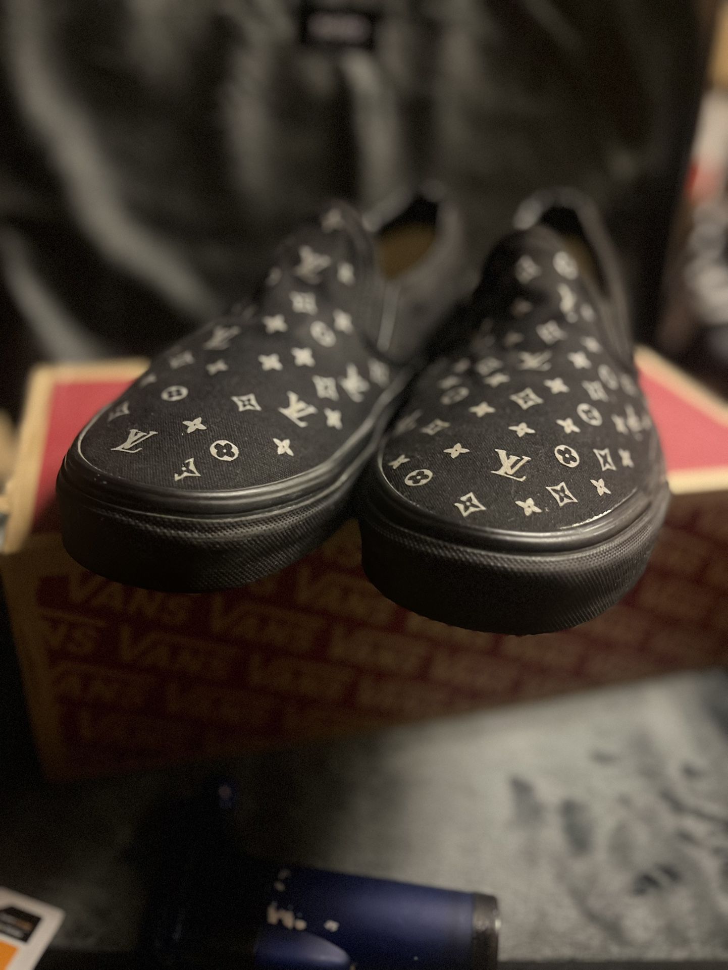 LV Print Men’s Slip-on Vans OFF THE WALL Luis Vuitton Nice