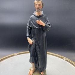 Vintage St PEREGRINE 6.5” Catholic Hand Painted Figurine Italy By Pasquini 