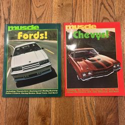 Ford Chevy Book Muscle Thomas Bonsall Automobile Car Set Pair 2 Vintage 80s