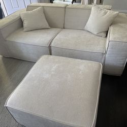 Rove Concepts - M1 Sofa Loveseat and Ottoman in Helium Cloud