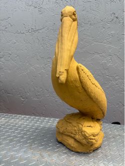 Solid Concrete 25" Pelican Statue Heavy Coastal Nautical Patio Decor