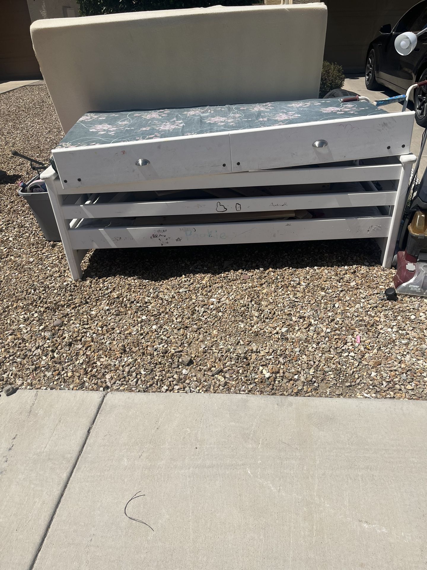 FREE Used Bunk Bed, With Trundle, Dresser, Carpet Cleaner