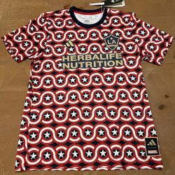 MLS ADIDAS L.A. Galaxy Marvel Avenges Pre-Match  Jersey Men’s L