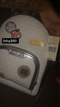 MK , backpack leather white