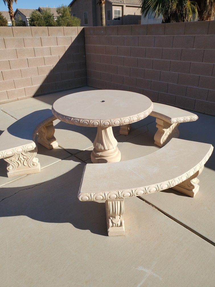 Outdoor Stone/Concrete Table Set