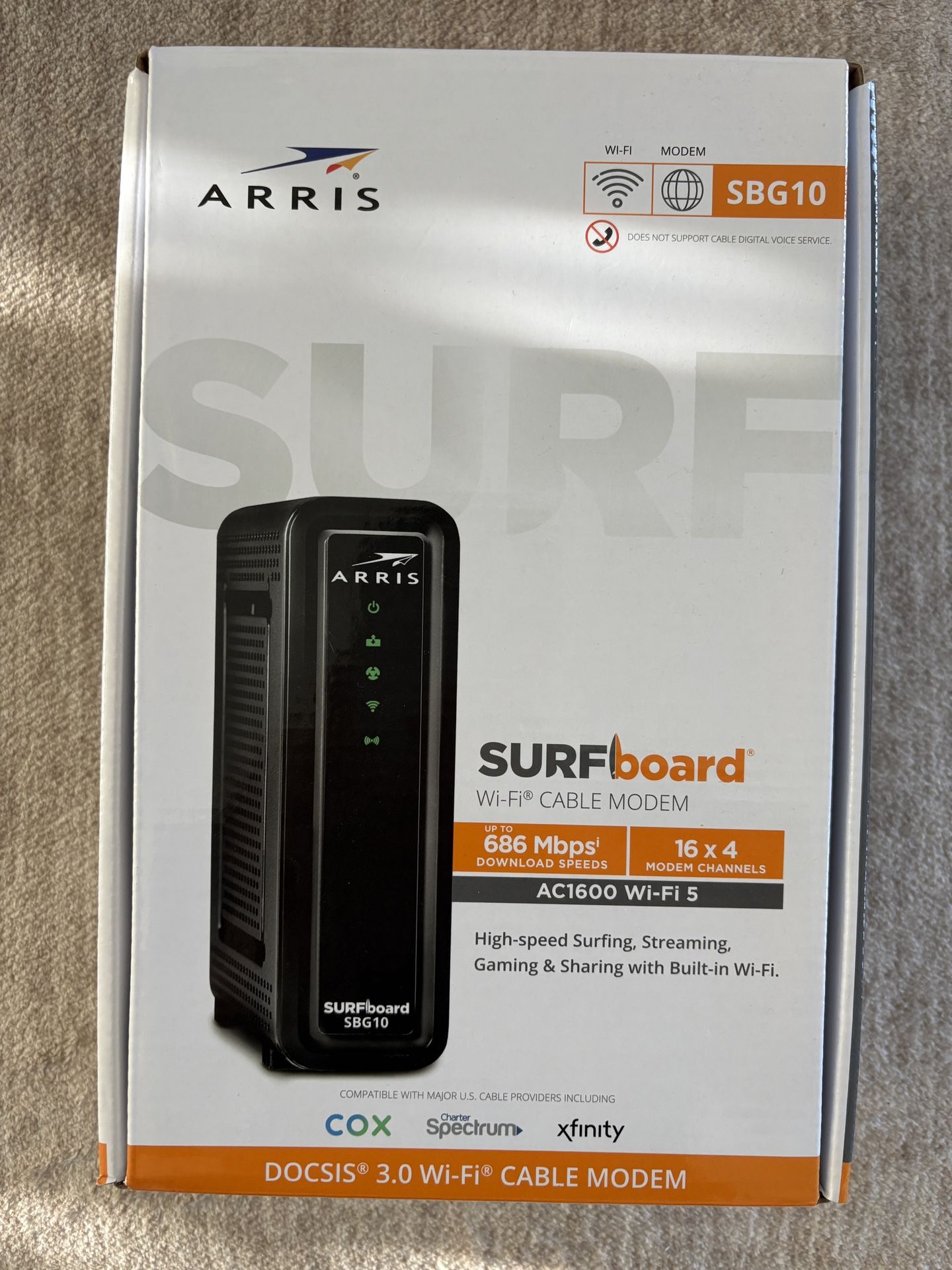Unused Arris Surfboard SBG10 Dual Modem/Router