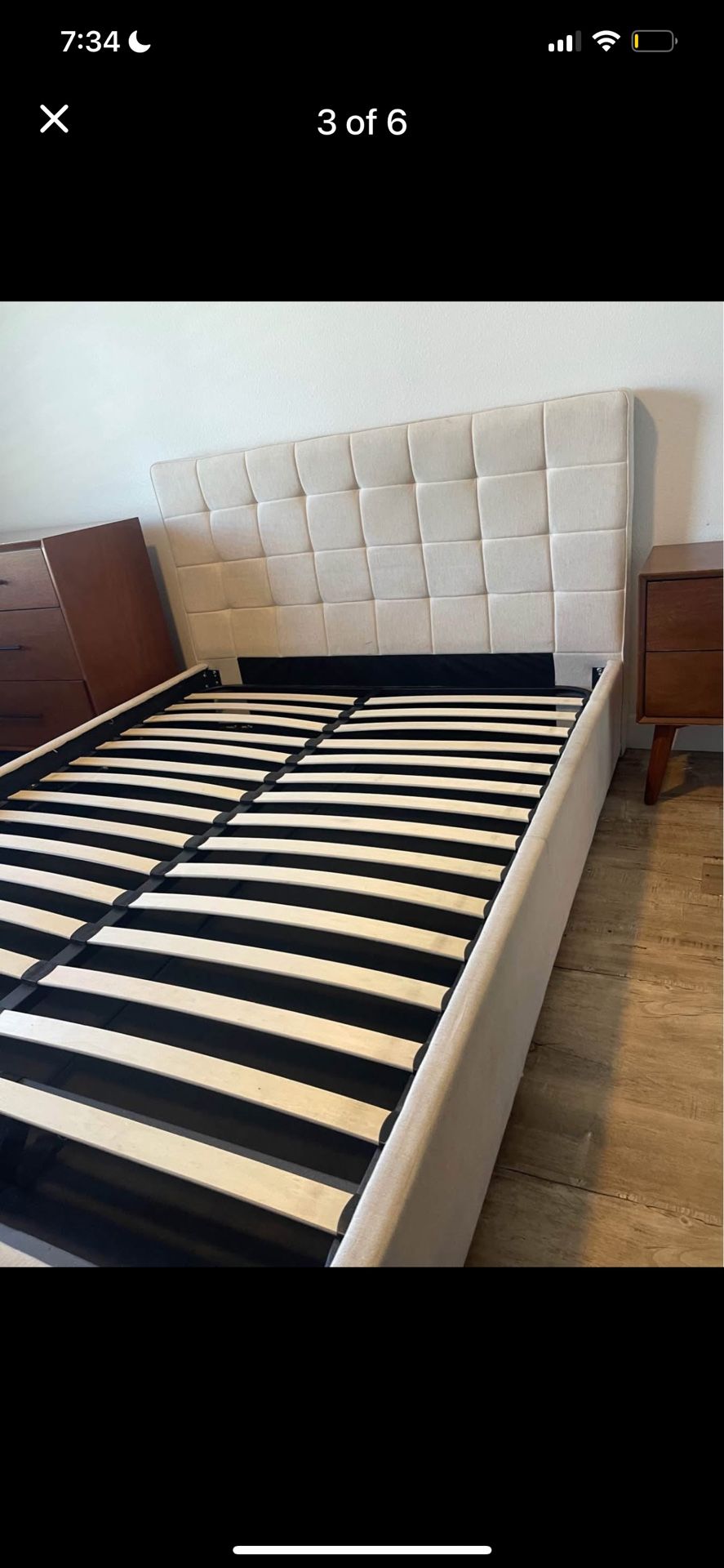Bed frame with Storage - Queen Bed Frame Grey