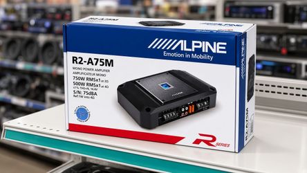 1500 Watt Max Mono Subwoofer Amplifier 750 RMS Alpine R Series Amp Variable Low Pass Filter Bass Boost