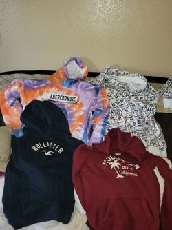 Four  Hoodies 2 Hollister Size Young M & 2 Abercombie Size 13/14 Kids