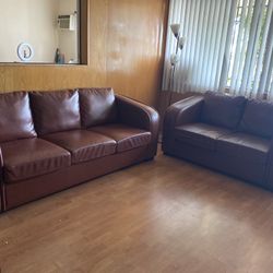 Leather Couch & Love Seat $300 OBO