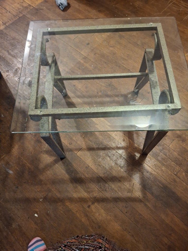 Glass Top Side Table