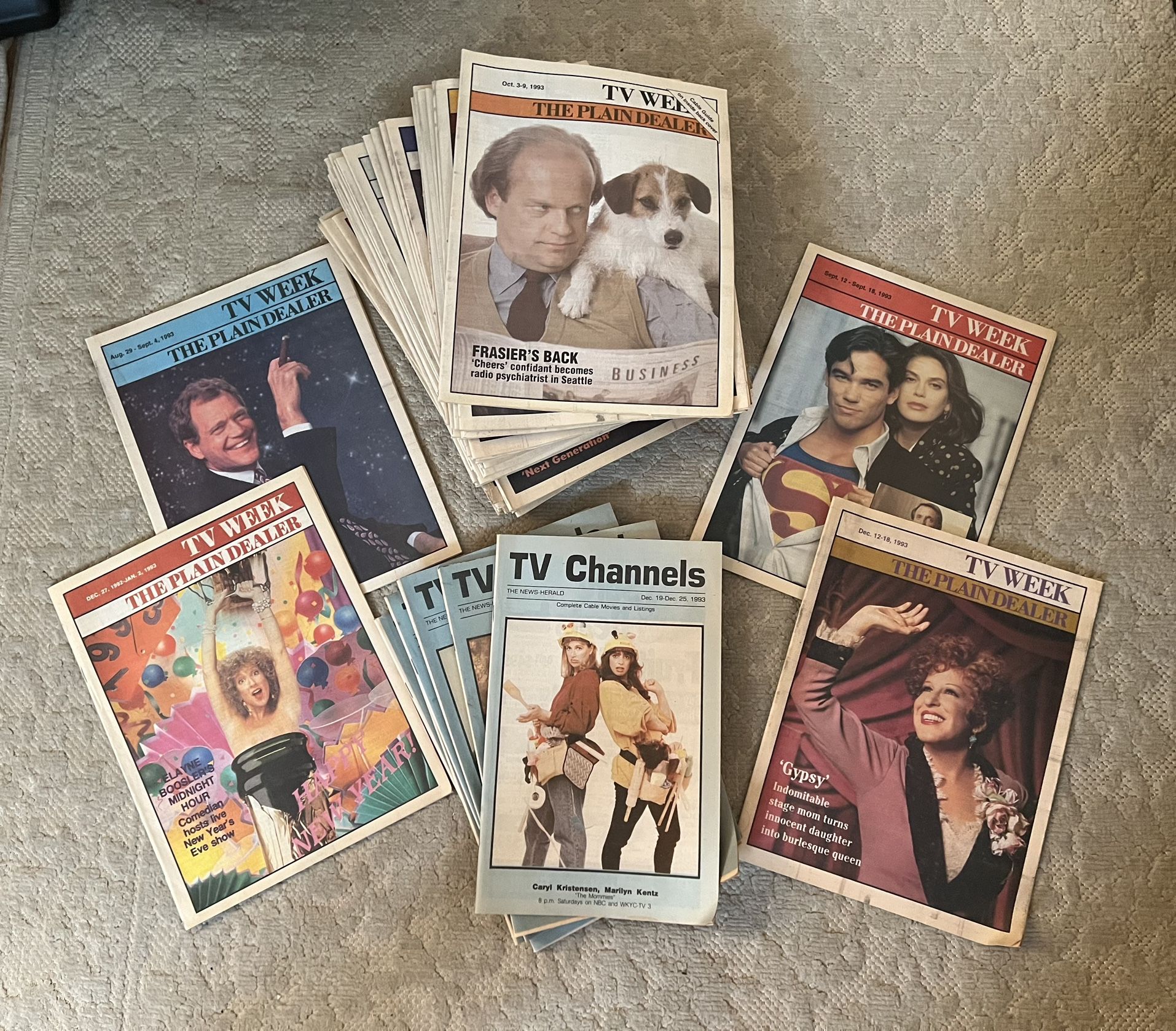 (50) ‘92-‘94 Cleveland Plain Dealer TV WEEK and News Herald TV Channels