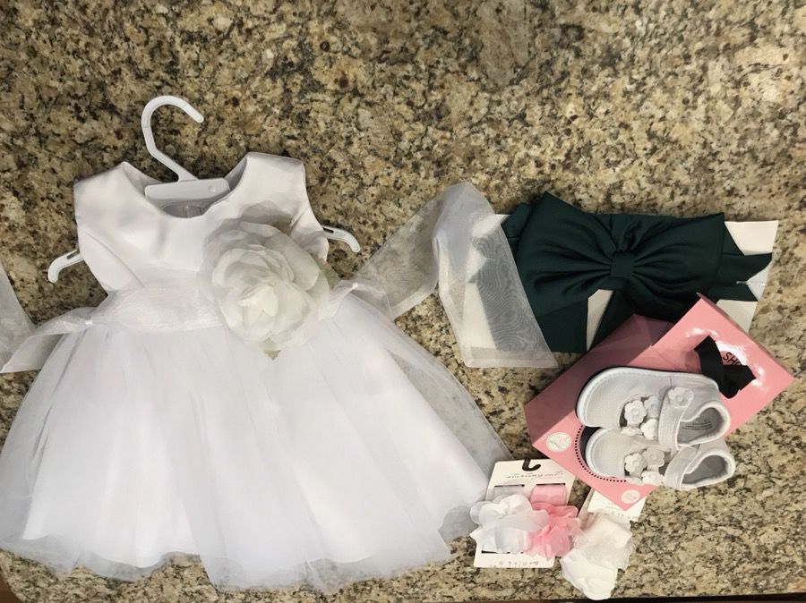 Cinderella Couture Dress by Sammie Hahn for a 12 Month Old To Wear In a Wedding. She Never Got To Wear It so it is brand new. Shoes 5-5 1/2, Socks,