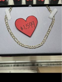 Gold Figaro Necklace 14k 17g 25in