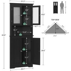 Black Corner Cabinet 4 Door 