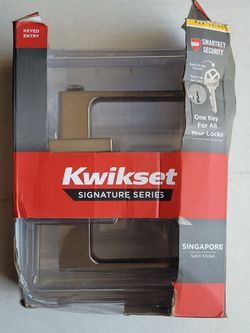 Kwikset Smartkey Singapore satin nickel entry lock