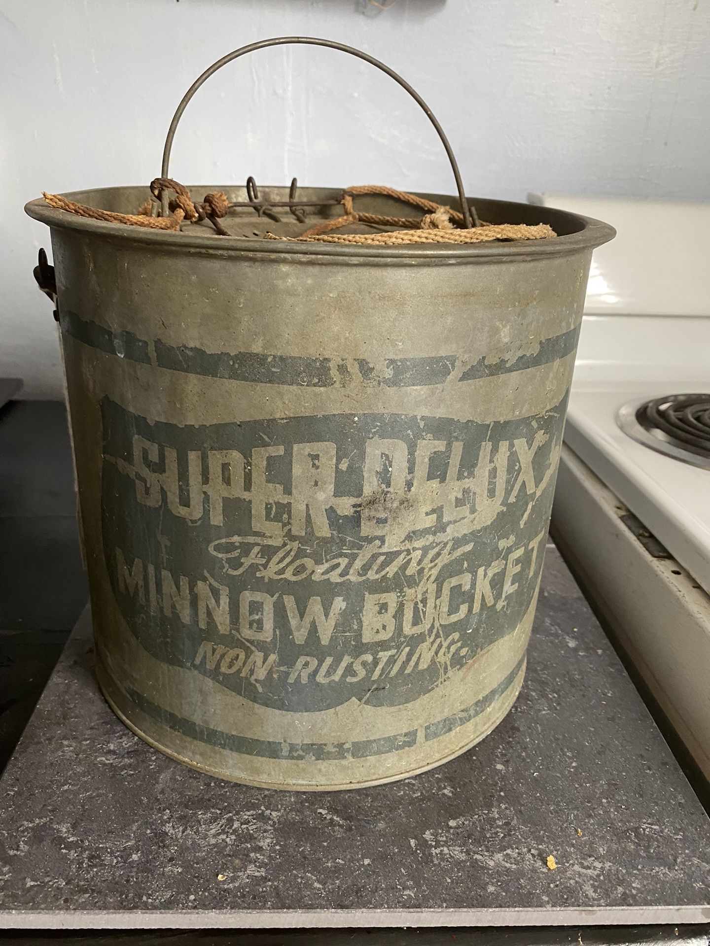 Antique minnow bucket