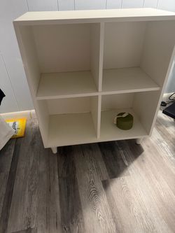 White book shelf