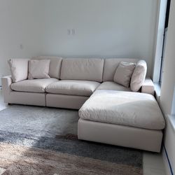 New Beige Sectional Cloud Couch Sofa