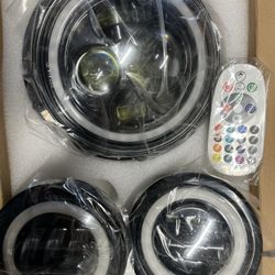 Headlight And Passing Lights Led For Motorcycle 