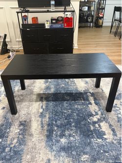 Black wooden coffee table