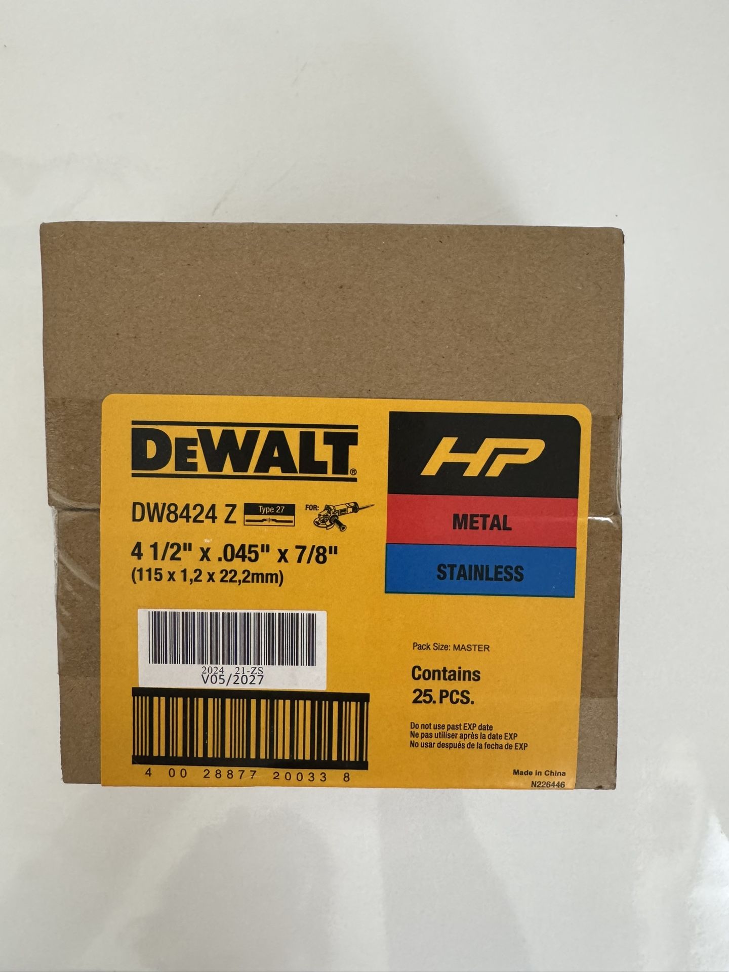 DEWALT DW8424Z Cutting Wheels 25-Pack *SEALED* (4-1/2" Metal / Stainless)
