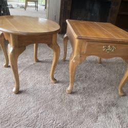 2 Wood End Tables 