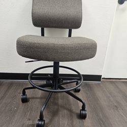 New Rolling Drafting Chair with Backrest & Foot Ring - Mocha - $80