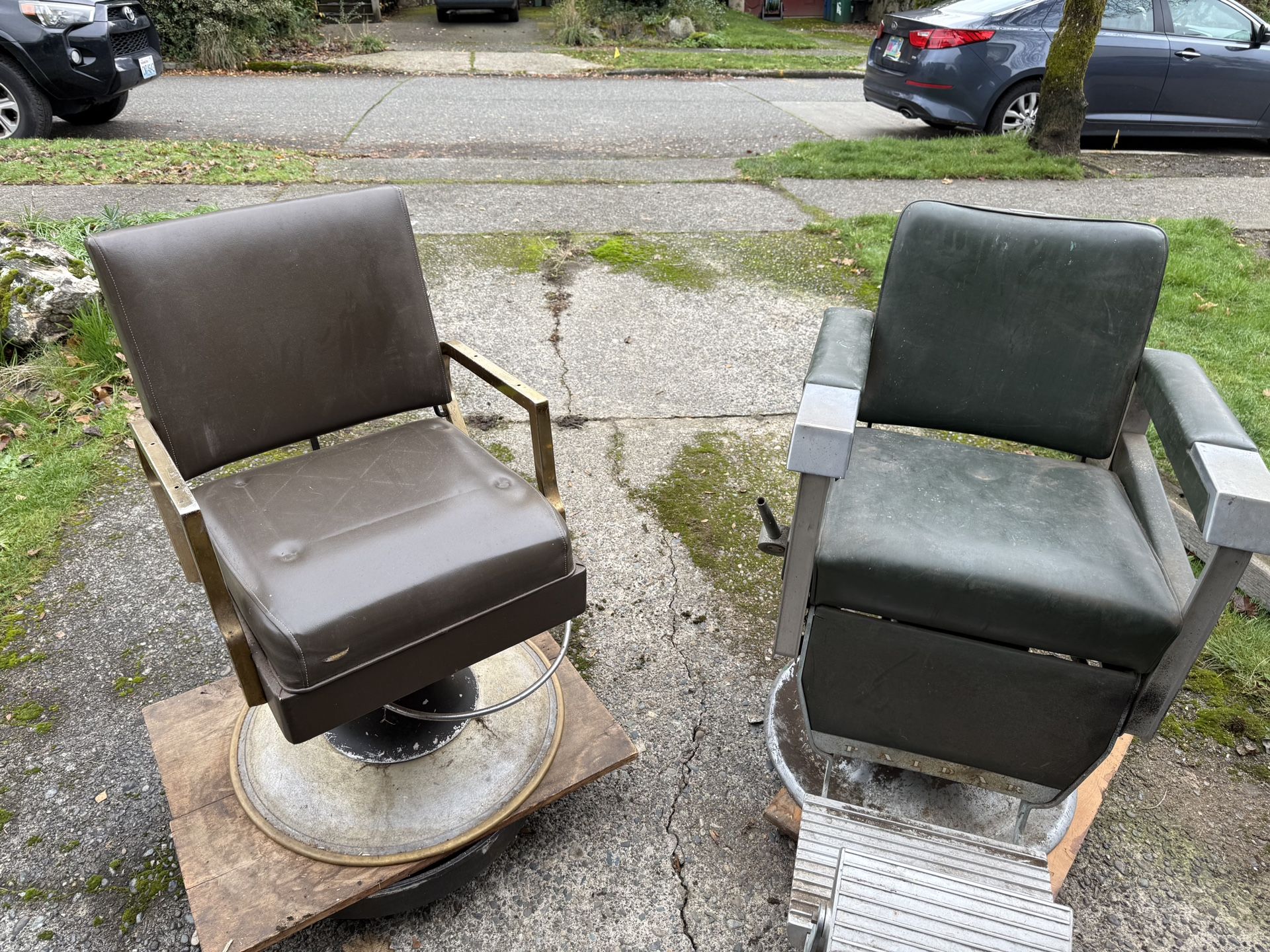 Two Barber Chairs W/ Vintage Parts