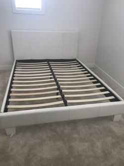 Queen Size Faux Leather Bed