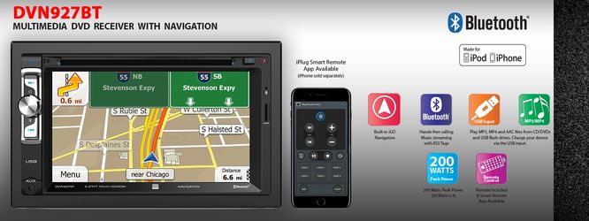 Navigation system with installation. Double din car stereo