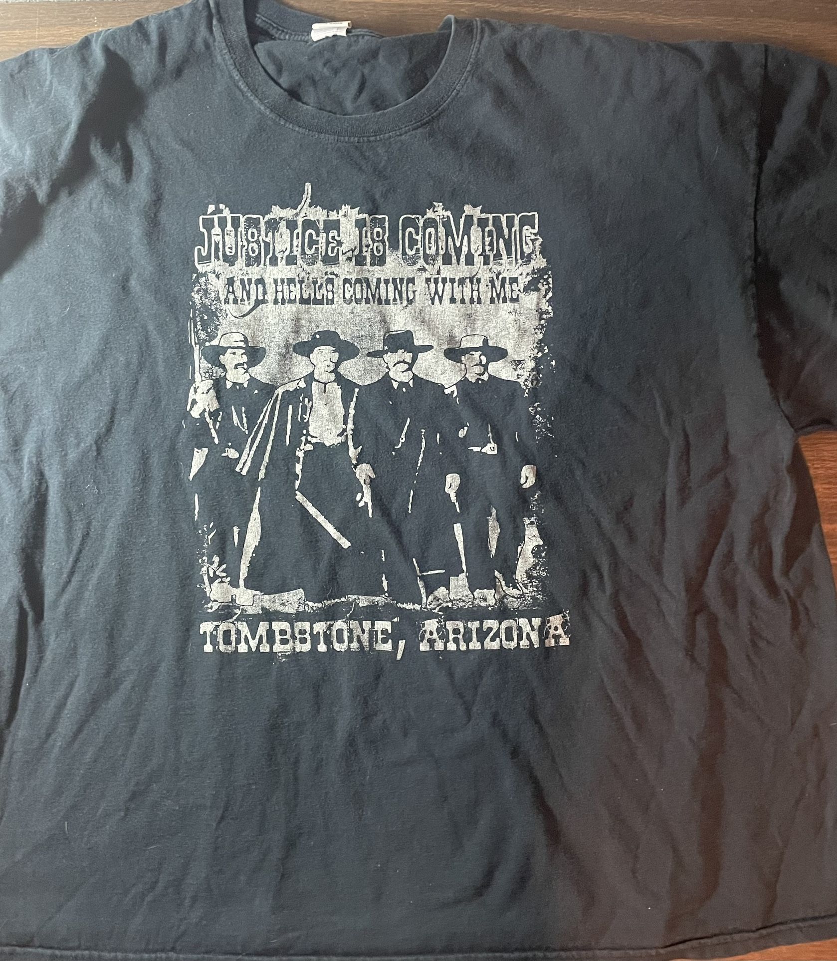 VINTAGE - TOMBSTONE Movie Arizona  JUSTICE IS COMING T Shirt 3XL