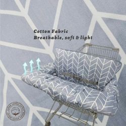 Shopping Cart Cover for Baby ICOPUCA Cotton High Chair Cover, Reversible, Machine Washable for Infant, Toddler, Boy or Girl (Grey Arrow Print)