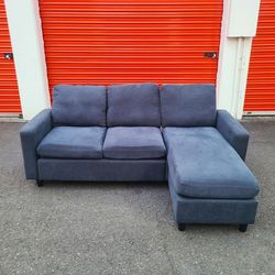 Blue Small Sectional Couch - Free Delivery