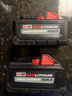 Milwaukee M18 6.0 batteries