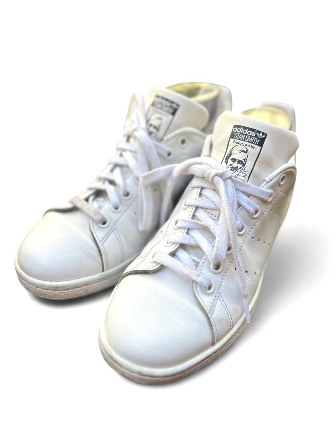 Adidas Stan Smith Classic White Navy Sneakers - Men's/Women's 7.5