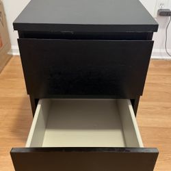 Two Black Nightstands Ikea Brand