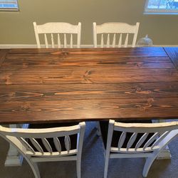 Custom Built Solid Wood Table And Chairs!! 