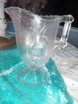1890 Gypsy Baltimore Pear Adams EAPG Glass Footed Creamer