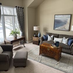 Green Couch And Side Chair 