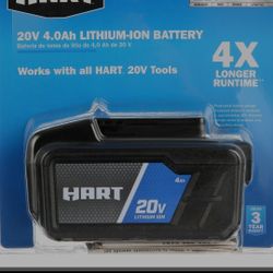 HART 20V Lithium-Ion 4.0Ah Battery (Charger Not Included)