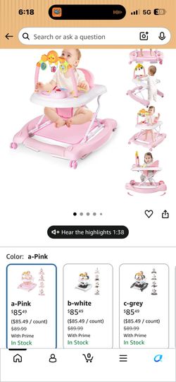 Pink baby walker new