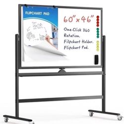 White Board, Mobile Whiteboard on Wheels,60 * 46 Rolling whiteboard,Double Sided Dry Erase Board with Stand,Mobile Dry Erase Board,Presentation Suppli