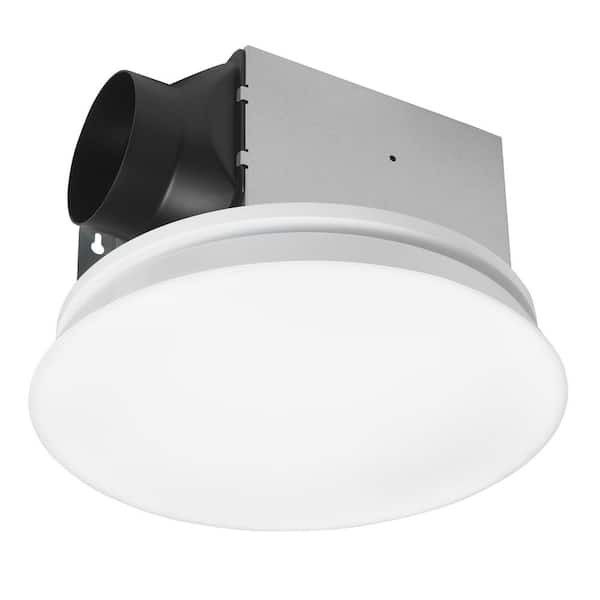80 CFM 1.1 Sones Ceiling/ Wall Bathroom Exhaust Fan with Adjustable CCT LED and Night Light